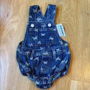 Old Navy Blue Butterfly Denim Kids Overalls